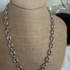 Sterling Silver Mariner or Puffy Gucci link 20 inches necklace